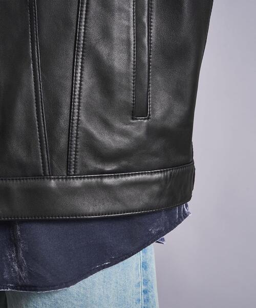 MONKEY TIME(モンキータイム)の「<monkey time> シープ レザー トラッカー ジャケット(ライダースジャケット・メンズ・ブラック・L/S/M)」の12枚目の写真