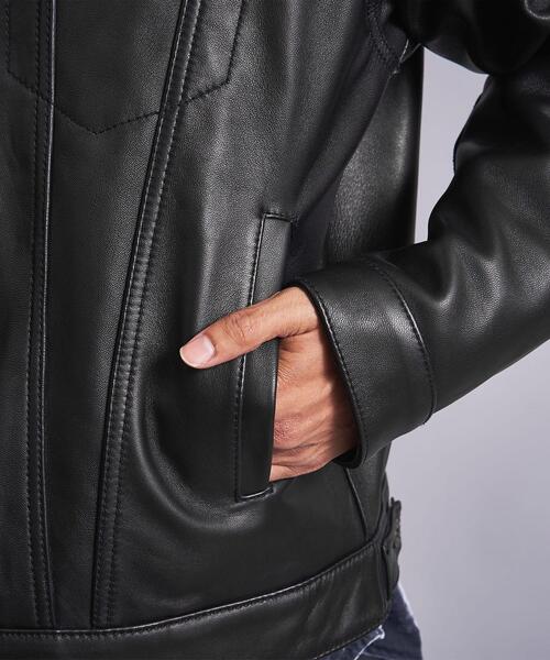 MONKEY TIME(モンキータイム)の「<monkey time> シープ レザー トラッカー ジャケット(ライダースジャケット・メンズ・ブラック・L/S/M)」の17枚目の写真