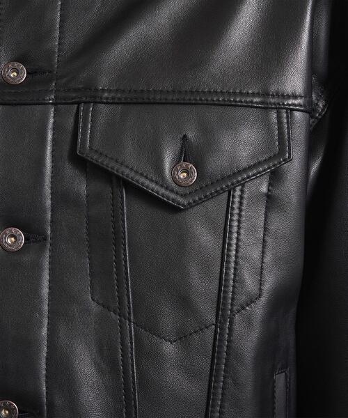 MONKEY TIME(モンキータイム)の「<monkey time> シープ レザー トラッカー ジャケット(ライダースジャケット・メンズ・ブラック・L/S/M)」の18枚目の写真