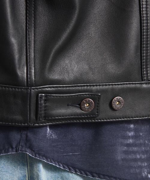 MONKEY TIME(モンキータイム)の「<monkey time> シープ レザー トラッカー ジャケット(ライダースジャケット・メンズ・ブラック・L/S/M)」の19枚目の写真