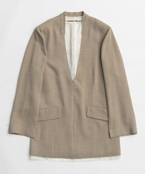 PRANK PROJECT(プランクプロジェクト)の「スーチングカットオフチュニック / Suiting Cut-off Tunic(チュニック・レディース・ネイビー/グレー/ベージュ・FREE)」の15枚目の写真