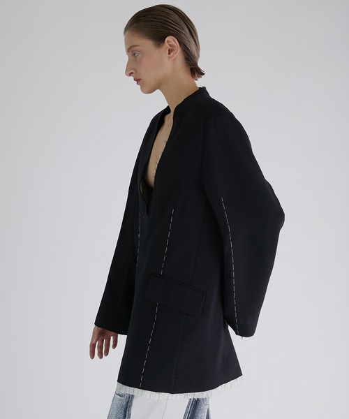 PRANK PROJECT(プランクプロジェクト)の「スーチングカットオフチュニック / Suiting Cut-off Tunic(チュニック・レディース・ネイビー/グレー/ベージュ・FREE)」の5枚目の写真