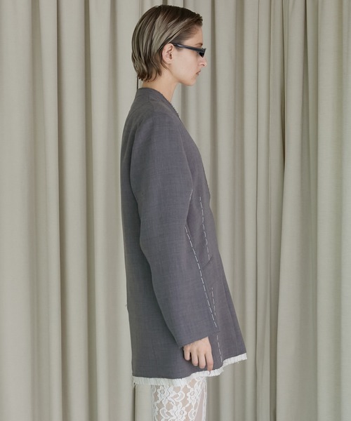 PRANK PROJECT(プランクプロジェクト)の「スーチングカットオフチュニック / Suiting Cut-off Tunic(チュニック・レディース・ネイビー/グレー/ベージュ・FREE)」の9枚目の写真