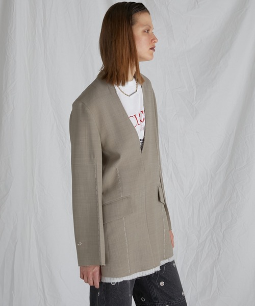 PRANK PROJECT(プランクプロジェクト)の「スーチングカットオフチュニック / Suiting Cut-off Tunic(チュニック・レディース・ネイビー/グレー/ベージュ・FREE)」の13枚目の写真