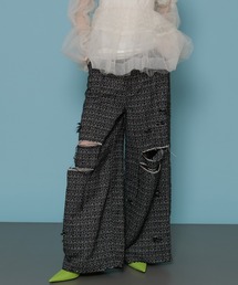 MAISON SPECIAL | Tweed Distressed Wide Pants/ツイードダメージワイドパンツ【MAISON SPECIAL/メゾンスペシャル】■セットアップ対応■(その他パンツ)