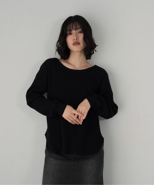 イフ 長袖カットソー セール】バックオープン ロング Tシャツ 長袖 カットソー