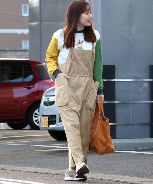 KRIFF MAYER Lady's Collection（クリフメイヤーレディースコレクション）の「カーゴジャンスカ（ジャンパースカート・レディース・カーキ/マスタード/ベージュ/チャコール/カラフル・LARGE/MEDIUM）」の3枚目の写真