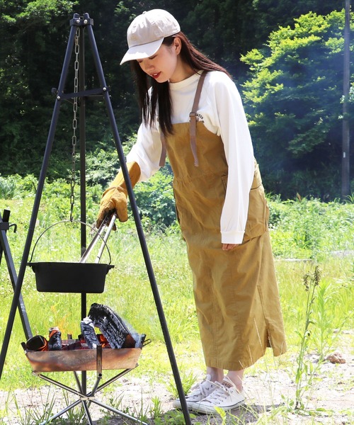 KRIFF MAYER Lady's Collection（クリフメイヤーレディースコレクション）の「カーゴジャンスカ（ジャンパースカート・レディース・カーキ/マスタード/ベージュ/チャコール/カラフル・LARGE/MEDIUM）」の4枚目の写真