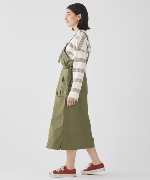 KRIFF MAYER Lady's Collection（クリフメイヤーレディースコレクション）の「カーゴジャンスカ（ジャンパースカート・レディース・カーキ/マスタード/ベージュ/チャコール/カラフル・LARGE/MEDIUM）」の18枚目の写真