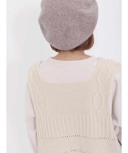 Samansa Mos2(サマンサ モスモス)の「柄編み2WAYニットビスチェ(ベスト・レディース・オフホワイト/ブラック/ベージュ・F)」の8枚目の写真