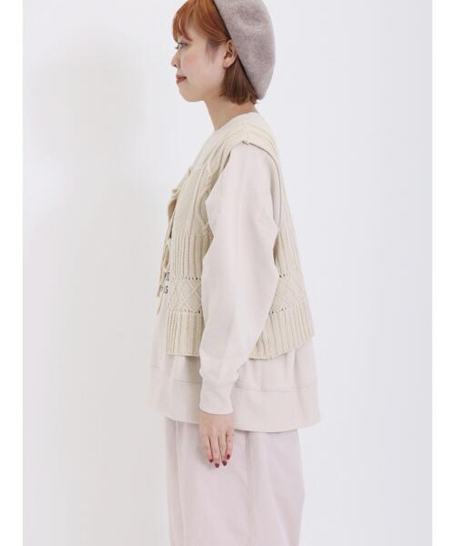 Samansa Mos2(サマンサ モスモス)の「柄編み2WAYニットビスチェ(ベスト・レディース・オフホワイト/ブラック/ベージュ・F)」の18枚目の写真