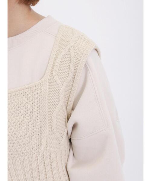 Samansa Mos2(サマンサ モスモス)の「柄編み2WAYニットビスチェ(ベスト・レディース・オフホワイト/ブラック/ベージュ・F)」の21枚目の写真