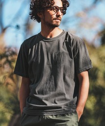 1minute 1second（ワンミニットワンセカンド）の「mt8773- one logogarment dyed half sleeve cut sew Tシャツ（Tシャツ/カットソー）」