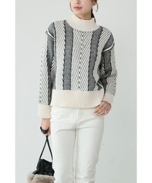 M.deux | ～ストライプヘリンボーンニット～(ニット/セーター)