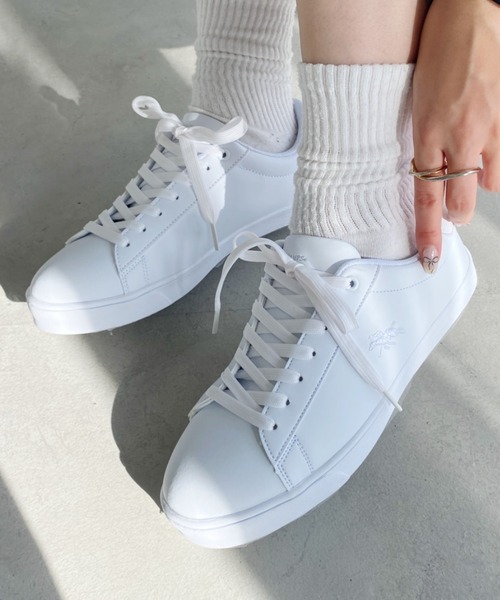 POLO CHAMPS(ポロチャンプス)の「【POLO CHAMPS/ポロチャンプス】別注 ワンポイント刺繍 ローカット コートスニーカー(スニーカー・レディース・ネイビー/グレイッシュベージュ/ライトグレー/ホワイト/グリーン・23/23.5/24/24.5/25)」の3枚目の写真