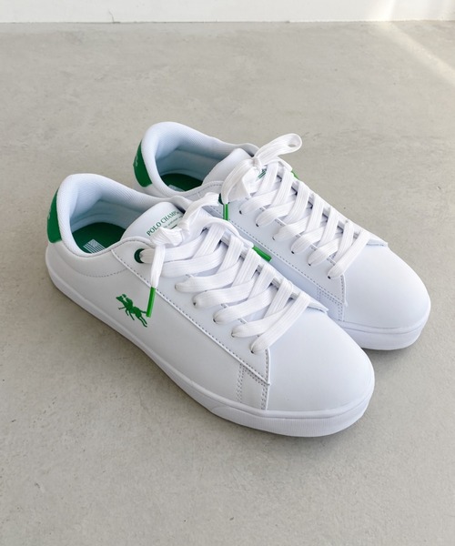 POLO CHAMPS(ポロチャンプス)の「【POLO CHAMPS/ポロチャンプス】別注 ワンポイント刺繍 ローカット コートスニーカー(スニーカー・レディース・ネイビー/グレイッシュベージュ/ライトグレー/ホワイト/グリーン・23/23.5/24/24.5/25)」の5枚目の写真