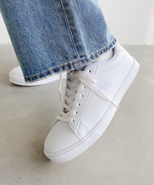 POLO CHAMPS(ポロチャンプス)の「【POLO CHAMPS/ポロチャンプス】別注 ワンポイント刺繍 ローカット コートスニーカー(スニーカー・レディース・ネイビー/グレイッシュベージュ/ライトグレー/ホワイト/グリーン・23/23.5/24/24.5/25)」の7枚目の写真