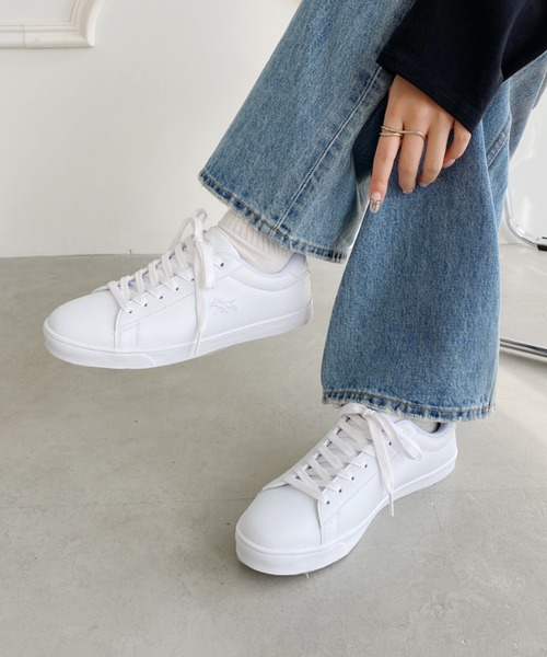 POLO CHAMPS(ポロチャンプス)の「【POLO CHAMPS/ポロチャンプス】別注 ワンポイント刺繍 ローカット コートスニーカー(スニーカー・レディース・ネイビー/グレイッシュベージュ/ライトグレー/ホワイト/グリーン・23/23.5/24/24.5/25)」の10枚目の写真