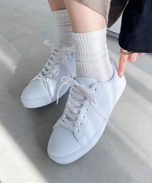 POLO CHAMPS(ポロチャンプス)の「【POLO CHAMPS/ポロチャンプス】別注 ワンポイント刺繍 ローカット コートスニーカー(スニーカー・レディース・ネイビー/グレイッシュベージュ/ライトグレー/ホワイト/グリーン・23/23.5/24/24.5/25)」の6枚目の写真