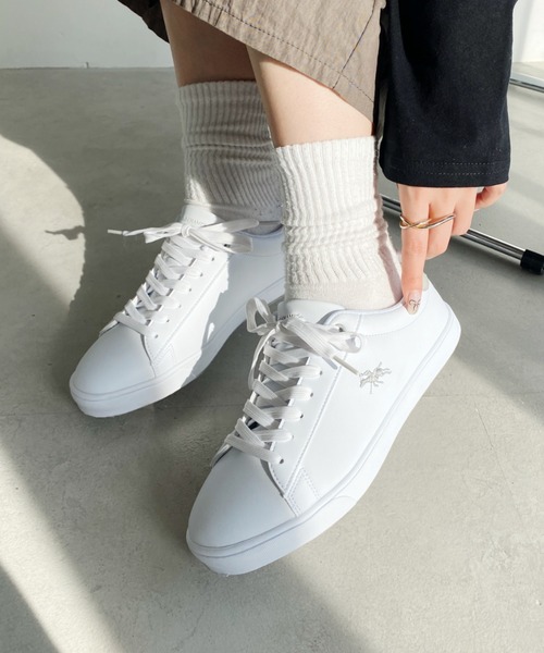 POLO CHAMPS(ポロチャンプス)の「【POLO CHAMPS/ポロチャンプス】別注 ワンポイント刺繍 ローカット コートスニーカー(スニーカー・レディース・ネイビー/グレイッシュベージュ/ライトグレー/ホワイト/グリーン・23/23.5/24/24.5/25)」の21枚目の写真