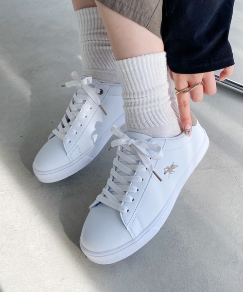 POLOCHAMPS（ポロチャンプス）の「【POLOCHAMPS/ポロチャンプス】別注 ワンポイント刺繍 ローカット コートスニーカー（スニーカー・レディース・ネイビー/グレイッシュベージュ/ライトグレー/ホワイト/グリーン・23/23.5/24/24.5/25）」の20枚目の写真