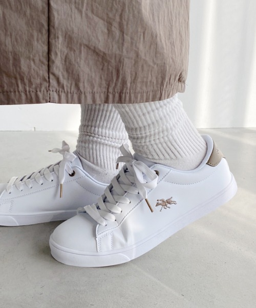 POLOCHAMPS（ポロチャンプス）の「【POLOCHAMPS/ポロチャンプス】別注 ワンポイント刺繍 ローカット コートスニーカー（スニーカー・レディース・ネイビー/グレイッシュベージュ/ライトグレー/ホワイト/グリーン・23/23.5/24/24.5/25）」の22枚目の写真