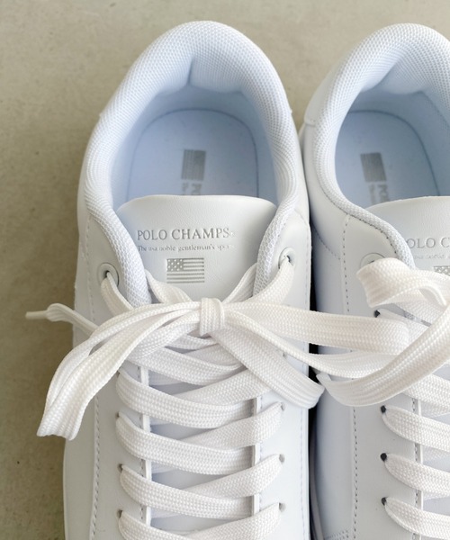 POLO CHAMPS(ポロチャンプス)の「【POLO CHAMPS/ポロチャンプス】別注 ワンポイント刺繍 ローカット コートスニーカー(スニーカー・レディース・ネイビー/グレイッシュベージュ/ライトグレー/ホワイト/グリーン・23/23.5/24/24.5/25)」の20枚目の写真