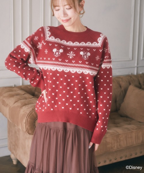 新品　ディズニー　ミッキー　セーター　L ノルディック　グレー　リゾート　ニット 新品 ディズニー ミッキー セーター L ノルディック グレー リゾート