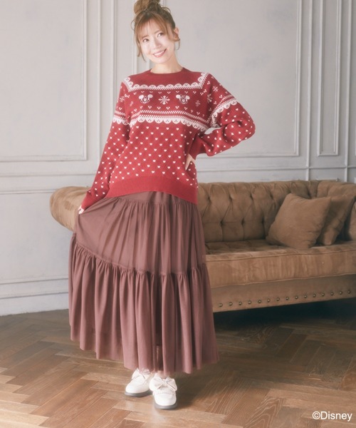 新品　ディズニー　ミッキー　セーター　L ノルディック　グレー　リゾート　ニット 新品 ディズニー ミッキー セーター L ノルディック グレー リゾート