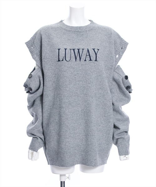 clear(クリア)の「長袖スリット刺繍オーバーサイズニットトップス≪2024SS新作≫(ニット/セーター・レディース・杢グレー/グレイッシュベージュ/アイボリー・F)」の4枚目の写真