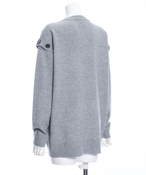 clear(クリア)の「長袖スリット刺繍オーバーサイズニットトップス≪2024SS新作≫(ニット/セーター・レディース・杢グレー/グレイッシュベージュ/アイボリー・F)」の7枚目の写真