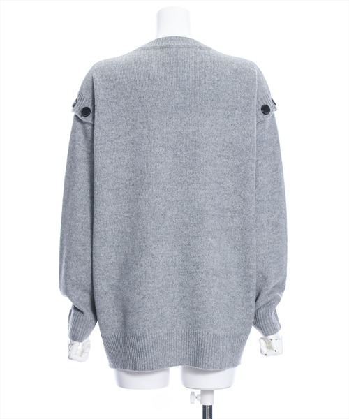 clear(クリア)の「長袖スリット刺繍オーバーサイズニットトップス≪2024SS新作≫(ニット/セーター・レディース・杢グレー/グレイッシュベージュ/アイボリー・F)」の8枚目の写真