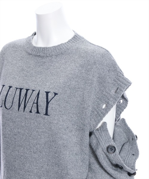 clear(クリア)の「長袖スリット刺繍オーバーサイズニットトップス≪2024SS新作≫(ニット/セーター・レディース・杢グレー/グレイッシュベージュ/アイボリー・F)」の11枚目の写真