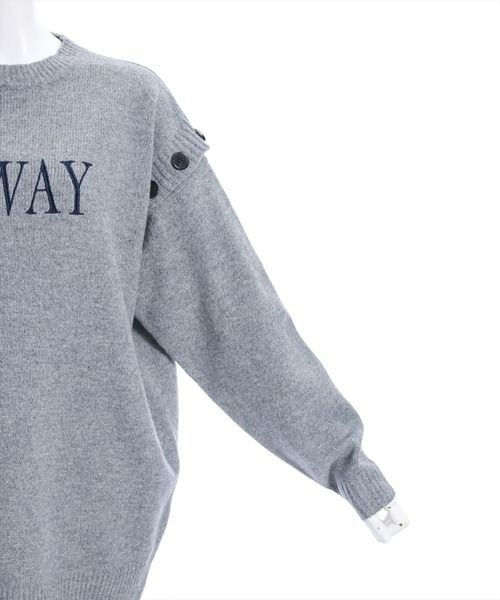 clear(クリア)の「長袖スリット刺繍オーバーサイズニットトップス≪2024SS新作≫(ニット/セーター・レディース・杢グレー/グレイッシュベージュ/アイボリー・F)」の12枚目の写真