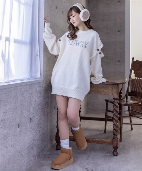 clear(クリア)の「長袖スリット刺繍オーバーサイズニットトップス≪2024SS新作≫(ニット/セーター・レディース・杢グレー/グレイッシュベージュ/アイボリー・F)」の20枚目の写真