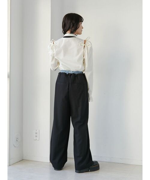 jouetie(ジュエティ)の「バイカラーダブルウエストタックパンツ(その他パンツ・レディース・ピンク/グレー/ブラック・MEDIUM)」の6枚目の写真