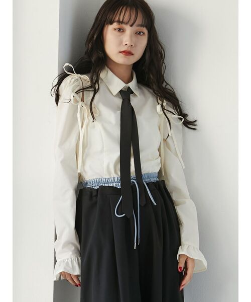 jouetie(ジュエティ)の「バイカラーダブルウエストタックパンツ(その他パンツ・レディース・ピンク/グレー/ブラック・MEDIUM)」の7枚目の写真