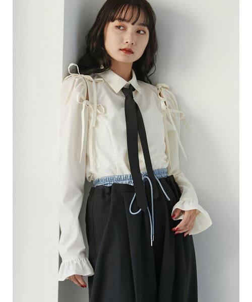 jouetie(ジュエティ)の「バイカラーダブルウエストタックパンツ(その他パンツ・レディース・ピンク/グレー/ブラック・MEDIUM)」の8枚目の写真