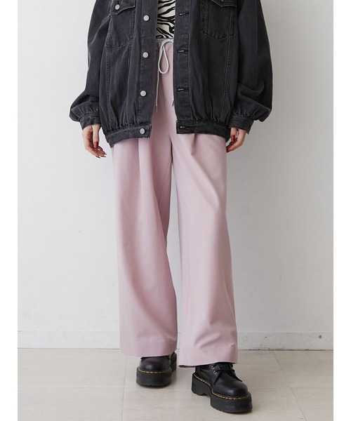 jouetie(ジュエティ)の「バイカラーダブルウエストタックパンツ(その他パンツ・レディース・ピンク/グレー/ブラック・MEDIUM)」の3枚目の写真