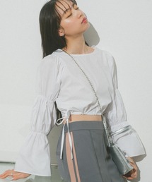 マムルークスリーブクロップドブラウス