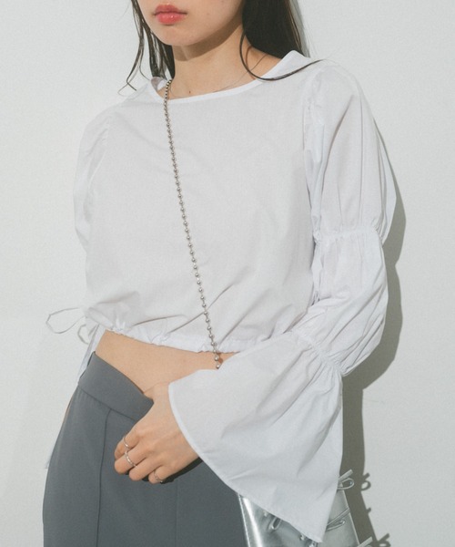 VANNIE U（ヴァニーユー）の「マムルークスリーブクロップドブラウス（シャツ/ブラウス・レディース・ホワイト・FREE）」の4枚目の写真