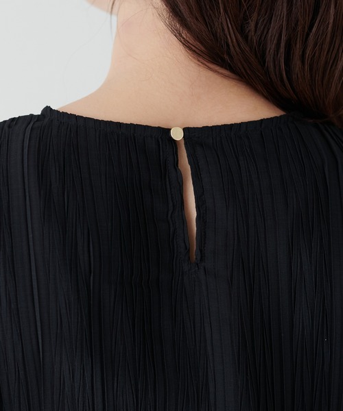 natural couture（ナチュラルクチュール）の「キャンディースリーブプリーツブラウス（シャツ/ブラウス・レディース・サックスブルー/グレイッシュベージュ/ブラック/オフホワイト/ピンク・FREE）」の9枚目の写真