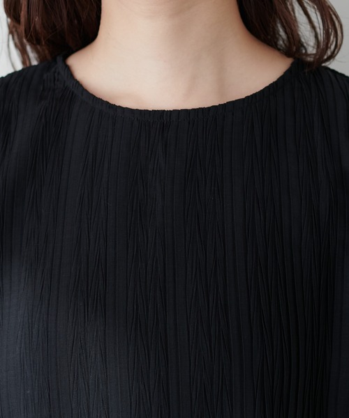 natural couture（ナチュラルクチュール）の「キャンディースリーブプリーツブラウス（シャツ/ブラウス・レディース・サックスブルー/グレイッシュベージュ/ブラック/オフホワイト/ピンク・FREE）」の8枚目の写真