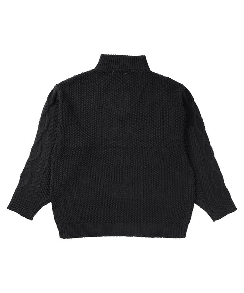 jiggys shop(ジギーズショップ)の「フィッシャーマンケーブルスタンドハーフZIPニット(ニット/セーター・メンズ・オフホワイト/ブルーグレー/ブラック・MEDIUM/LARGE)」の4枚目の写真