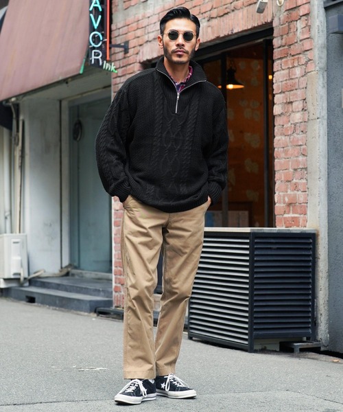 jiggys shop(ジギーズショップ)の「フィッシャーマンケーブルスタンドハーフZIPニット(ニット/セーター・メンズ・オフホワイト/ブルーグレー/ブラック・MEDIUM/LARGE)」の10枚目の写真