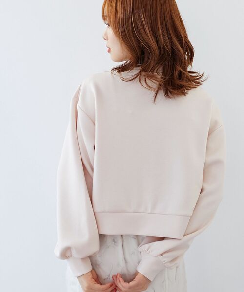 MAJESTIC LEGON（マジェスティックレゴン）の「ビジューボタンカットカーディガン（スウェット・レディース・ネイビー/ピンクベージュ/オフホワイト・MEDIUM）」の11枚目の写真