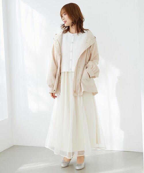MAJESTIC LEGON（マジェスティックレゴン）の「ビジューボタンカットカーディガン（スウェット・レディース・ネイビー/ピンクベージュ/オフホワイト・MEDIUM）」の21枚目の写真