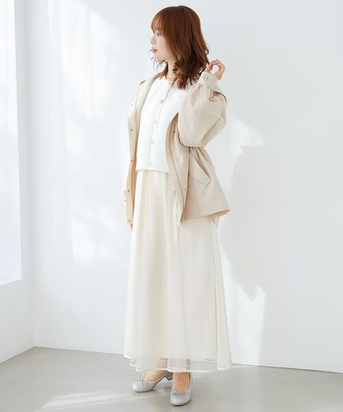 MAJESTIC LEGON（マジェスティックレゴン）の「ビジューボタンカットカーディガン（スウェット・レディース・ネイビー/ピンクベージュ/オフホワイト・MEDIUM）」の22枚目の写真