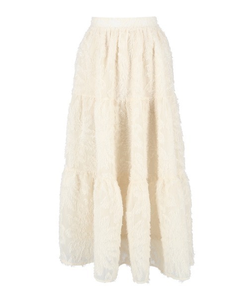 coca（coca）（コカ）の「ジャカードレースティアードフレアスカート（スカート・レディース・ブラック/アイボリー・SHORT/LONG）」の7枚目の写真