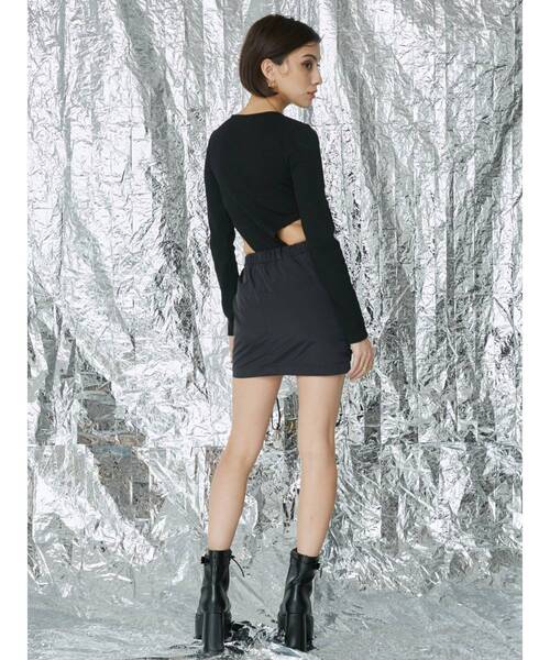 EVRIS（エヴリス）の「ドロストギャザーミニスカート（スカート・レディース・ブラック/カーキ・FREE）」の21枚目の写真